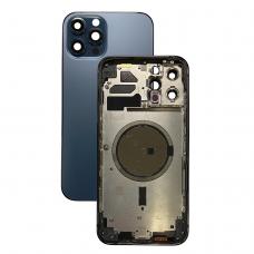 Корпус в сборе с задней панелью (крышкой) iPhone 12 Pro Max Голубой (Pacific Blue)