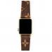 Кожаный ремешок LV leather Band 42мм 44мм для Apple Watch Коричневый
