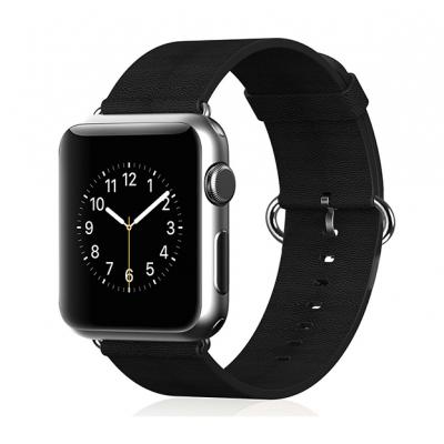 Кожаный ремень Premium 42мм 44мм для Apple Watch Черный