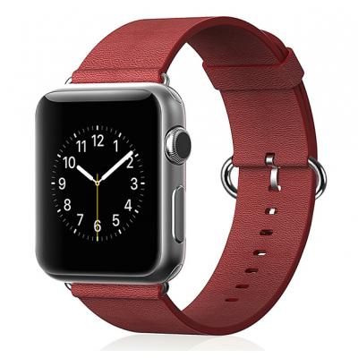 Кожаный ремень Premium 42мм 44мм для Apple Watch Красный