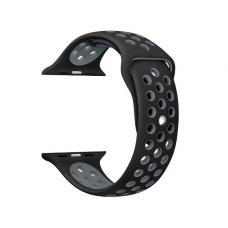 Силиконовый ремешок Nike 38мм- 40мм для Apple Watch Черный с серым