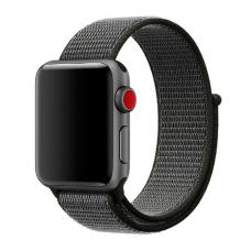Нейлоновый ремешок Nylon loop 42мм 44мм для Apple Watch Черный с серым