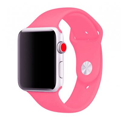 Силиконовый ремешок Sport Band 42мм 44мм для Apple Watch Розовый