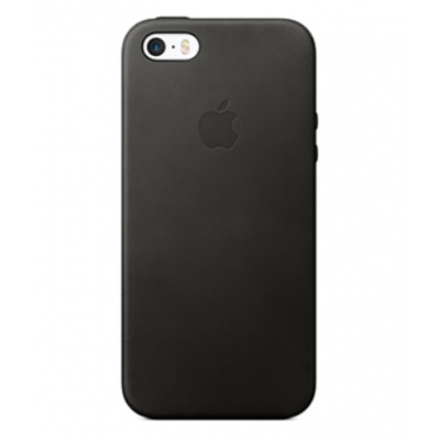 Кожаный чехол Leather Case для iPhone 5, 5s, SE Черного цвета