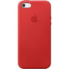 Чехол кожаный Leather Case для iPhone 5, 5s, SE Красный