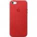 Кожаный чехол Leather Case для iPhone 5, 5s, SE Красного цвета
