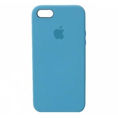 Силиконовый чехол Apple Silicon Case на iPhone 5, 5s, SE голубого цвета