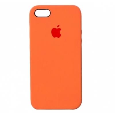Силиконовый чехол Apple Silicon Case на iPhone 5, 5s, SE оранжевого цвета