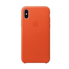 Чехол кожаный Leather Case для iPhone XR Оранжевый