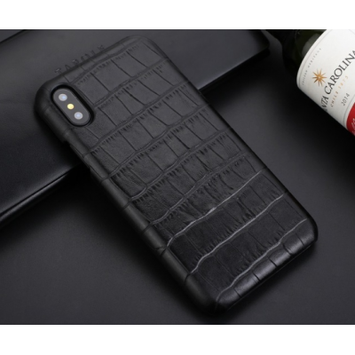 Чехол из эко-кожи под крокодила Puloka Polo для iPhone Xs Max Черный