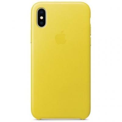 Чехол кожаный Leather Case для iPhone XR Желтый