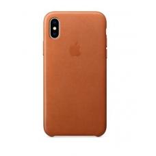 Чехол кожаный Leather Case для iPhone XR Коричневый