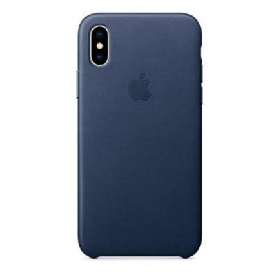 Чехол кожаный Leather Case для iPhone XS Синий