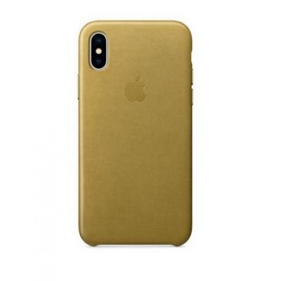 Чехол кожаный Leather Case для iPhone XR Золотой