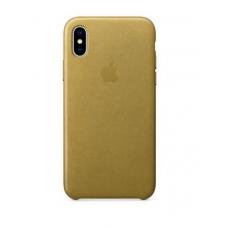 Чехол кожаный Leather Case для iPhone Xs Max Золотой