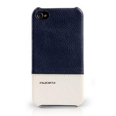 Кожаный чехол Nuoku для iPhone 4/4S Royal Luxury Leather Cover Синий