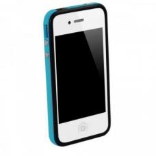 Бампер для iPhone 4/4S SGP Neo Hybrid EX Черный/Голубой
