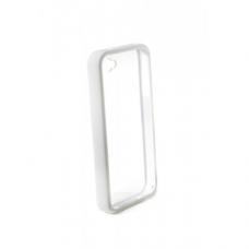 Бампер для iPhone 4/4S с прозрачной задней панелью Белый