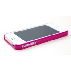 Ультра тонкий бампер для iPhone 4/4S Малиновый Прозрачный