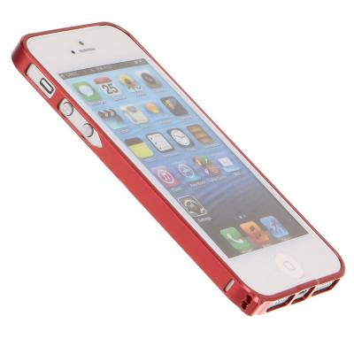 Металлический бампер для iPhone 5/5S Cross 0.7 mm Красный
