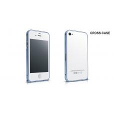 Металлический бампер для iPhone 5/5S Cross 0.7 mm Синий