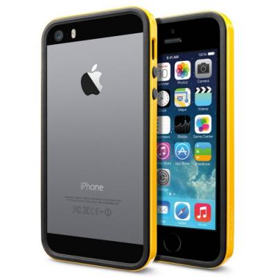 Бампер для iPhone 5/5S SGP Linear Crystal Neo Hybrid EX Slim Vivid Черный/Желтый