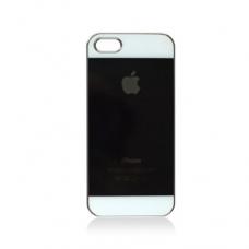 Чехол-накладка для iPhone 5/5S имитация задней крышки, Глянцевый Черный с белым