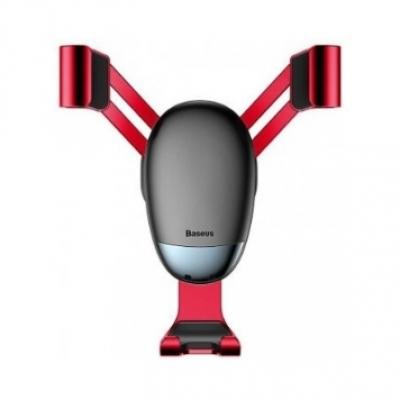 Автомобильный держатель в воздуховод-дефлектор с автозажимом Baseus Mini Gravity Holder Красный