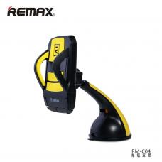 Автомобильный держатель смартфонов на приборную панель или стекло Remax RM-C04 Черный с желтым
