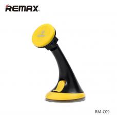 Автомобильный держатель смартфонов на приборную панель или стекло Remax RM-C09 Черный с желтым