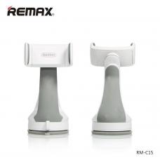 Автомобильный держатель смартфонов на приборную панель или стекло Remax RM-C15 Белый с серым 