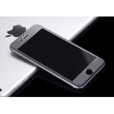 Защитное стекло на весь экран Style c алюминиевой рамкой для iPhone 7 Черное