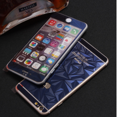 Защитное двухстороннее стекло Алмаз 2в1 для дисплея и корпуса iPhone 7 Синее