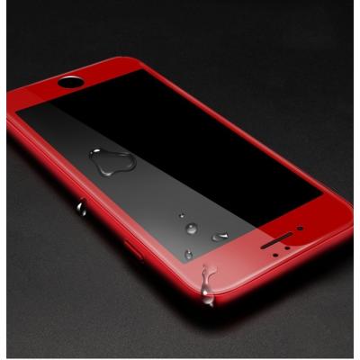 Защитное бронь стекло 3D на весь экран для iPhone 8 Plus с Красной рамкой