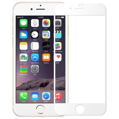 Защитное бронь стекло 5D на iPhone 6, 6s с Белой рамкой