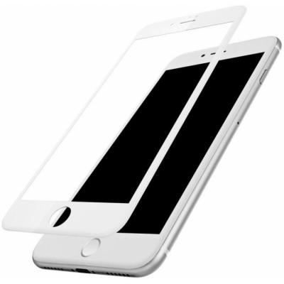 Защитное стекло Baseus Silk Screen Printed 0.2mm с силиконовым бортом для iPhone 8 Белое