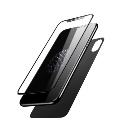 Защитное стекло Baseus Screen Protector 0.3mm 2в1 для дисплея и корпуса iPhone Xs Черное