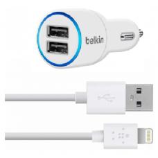 Belkin АЗУ 20W на 2 USB и кабель 1,2m lightning 8 pin Белого цвета