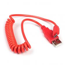 Кабель витой Micro USB 1м Красного цвета