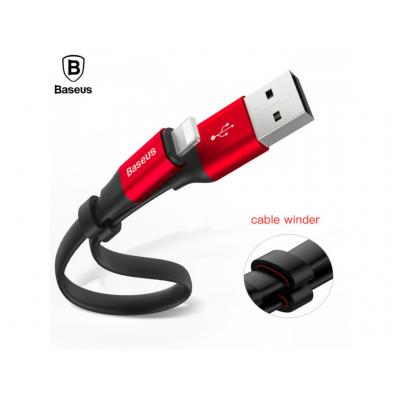 Кабель 2 в 1 Baseus 23см Portable Cable для Android и iOS Красного цвета