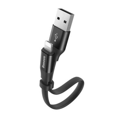 Кабель 2 в 1 Baseus 23см Portable Cable для Android и iOS Черного цвета