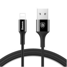 Кабель Lightning Baseus нейлоновый 120 см 2A Yiven Cable Черного цвета