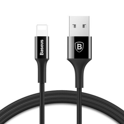 Кабель Lightning Baseus нейлоновый 120 см 2A Yiven Cable Черного цвета