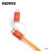 Кабель 2в1 lightning и Micro USB 100см Remax Aurora Черный