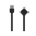 Кабель 3в1 lightning, Micro USB и Tipe-C USB 100см Remax Lesu RC-066th Черного цвета
