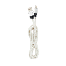 Кабель USB High light leather Cable 1м 2A Белого цвета