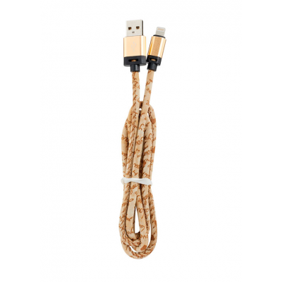 Кабель USB High light leather Cable 1м 2A Золотого цвета