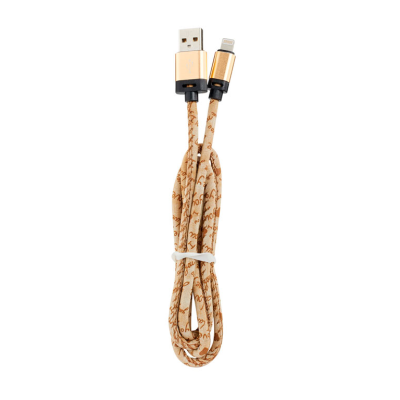 Кабель USB High light leather Cable 1м 2A Золотого цвета