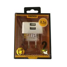 Сетевое зарядное устройство Remax 2.1A на 2 USB RP-U22